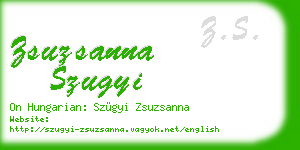 zsuzsanna szugyi business card