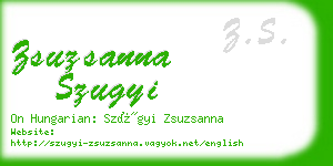 zsuzsanna szugyi business card